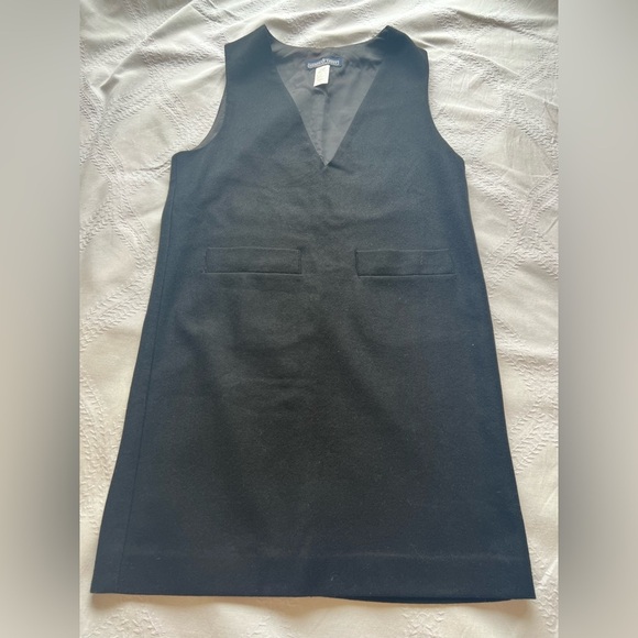 Vintage 90s minimalist wool shift dress Made in USA By Herman Geist classic - Picture 1 of 16